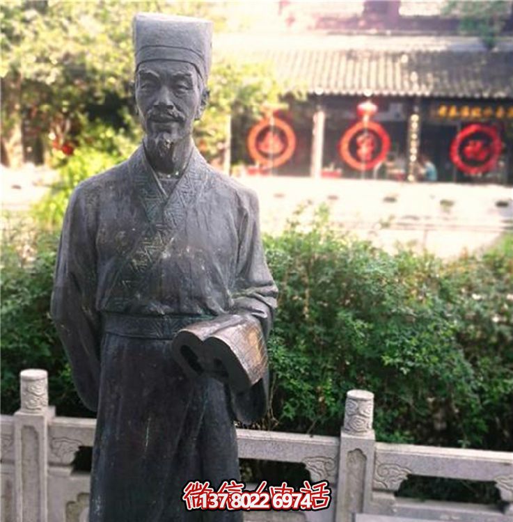 玻璃鋼仿古銅雕塑，為校園景區增添古代人物風采