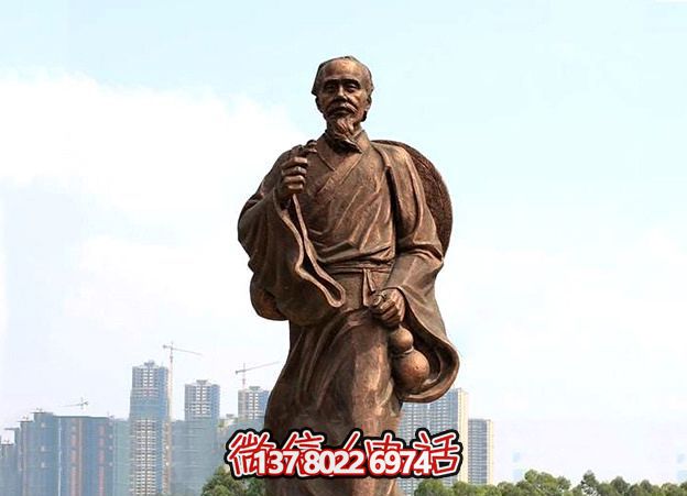 古代雕塑銅鑄神醫華佗園林