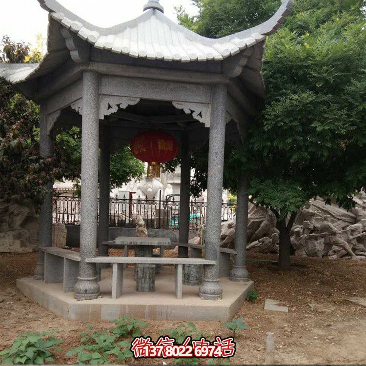 精美青石雕刻仿古中式?jīng)鐾ぃb點(diǎn)精美公園戶外