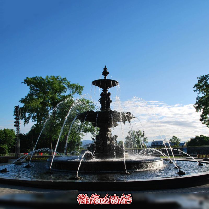 西方公園大理石噴泉雕塑水景