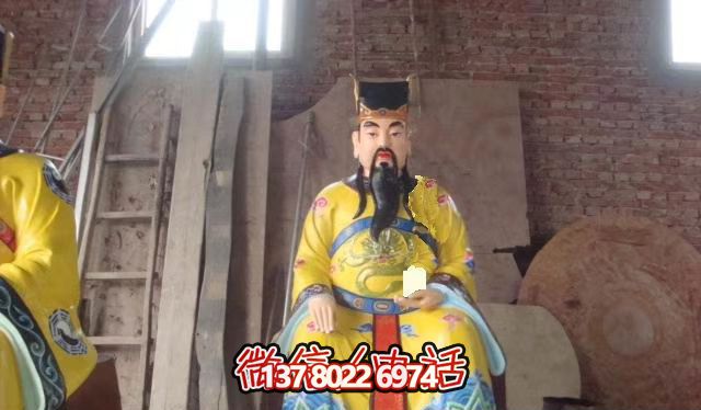 雕塑藝術(shù)之美玻璃鋼彩繪文財(cái)神寺廟神像