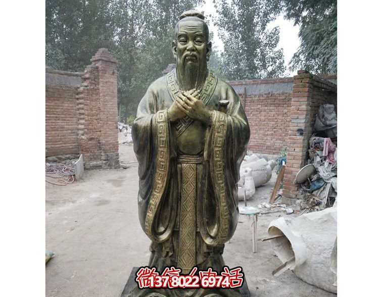 古代名人至圣先師孔子玻璃鋼仿銅雕