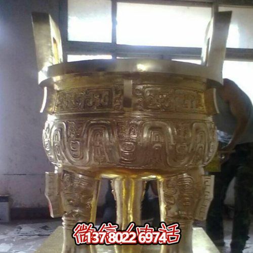 銅雕大型雙耳戶外寺廟祈福香爐