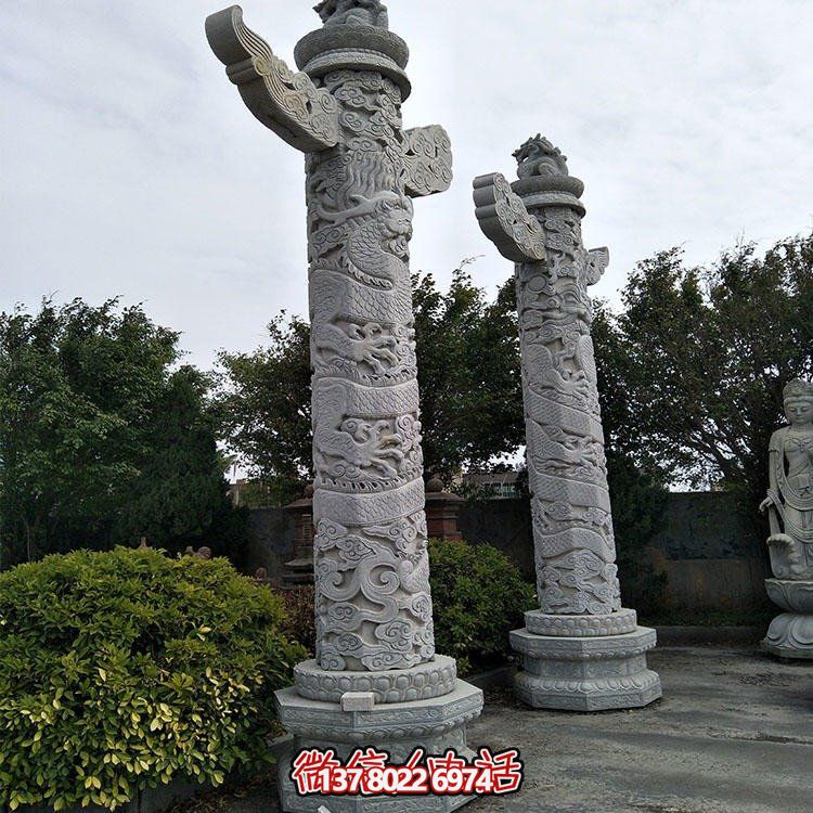 花崗巖青石石龍柱寺廟廣場(chǎng)建筑景觀雕塑