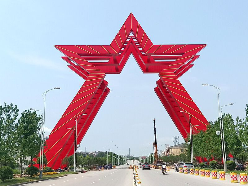 江西瑞金大型不銹鋼五角星雕塑